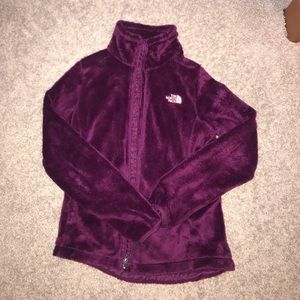 North face purple fleece jacket